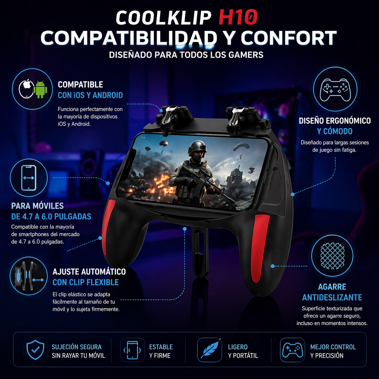 CoolKlip H10 Gamepad Móvil con Radiador